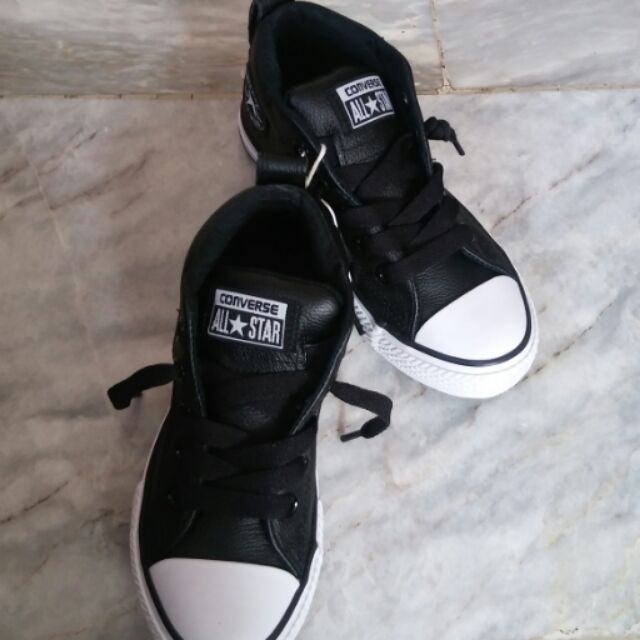 converse high cut black leather