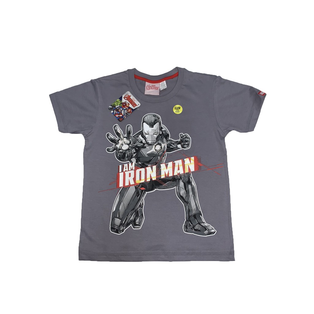 Disney Marvel Avengers I Am Iron Man Line Glow In The Dark Boys T Shirt Shopee Philippines - i am iron man t shirt roblox