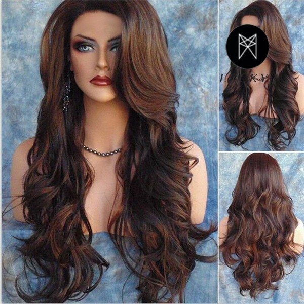 Fancy Long Wavy Curly Hair Women Cosplay Costume Wigs Hair Weaving