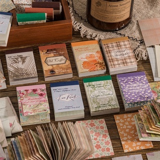 ENWEI 50 Pcs Paper Time Series Vintage Journal Material Paper Scrapbooking Light Paper Journaling Kit Scrapbook Stickers