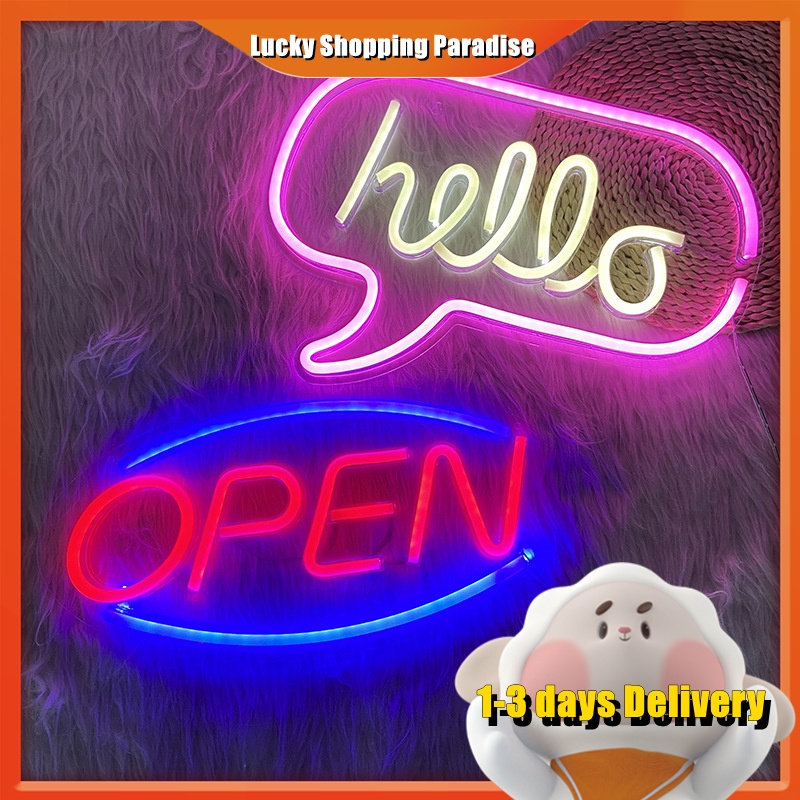 LED NEON LIGHTS Ready Made Open Signage For Business | Shopee Philippines