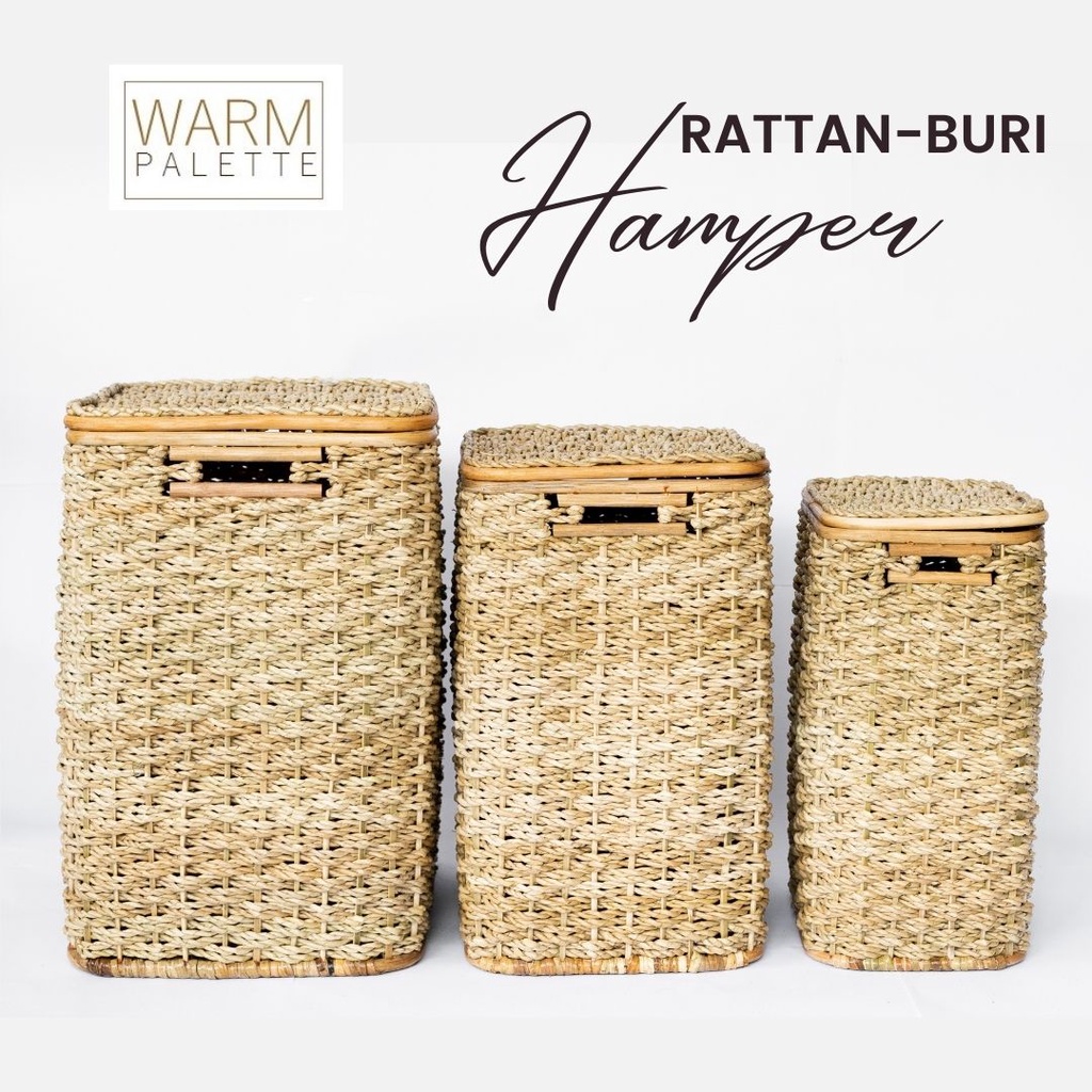 LARGE Rattan Laundry Basket / Hamper (LARGE SIZE) with Lid and Handle