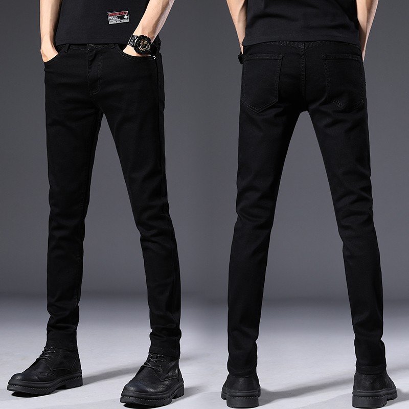 A18011 Black Stretchable Maong Fashionable skinny jeans for men COD