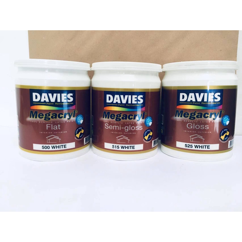 DAVIES MCS500 Megacryl Flat Latex Paint White 1L Shopee Philippines