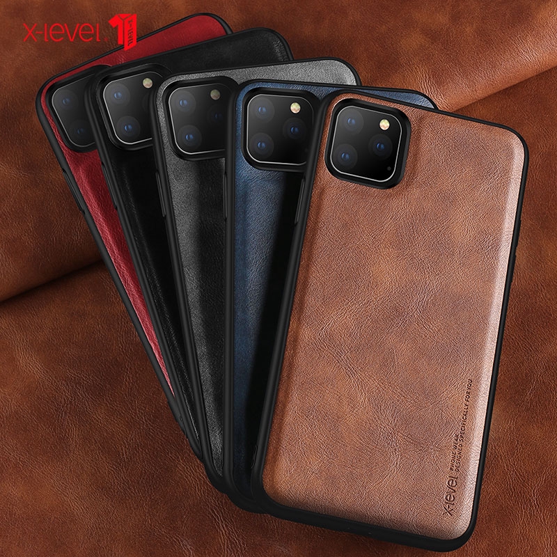 iPhone 11 Pro Max Case X-Level Retro Leather Soft Silicone ...