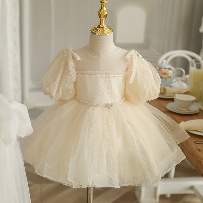 Baby One-Year-Old Dress Baby Baptismal Dress Summer High-End Children's ...