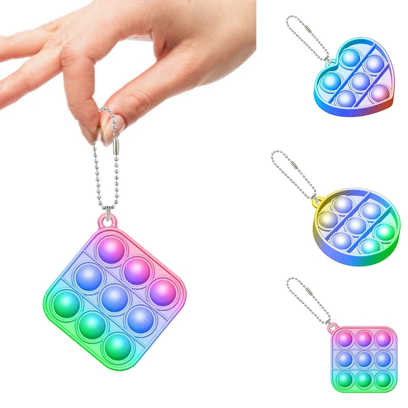 Mini Pop it Fidget Toys Fidget Keychain 