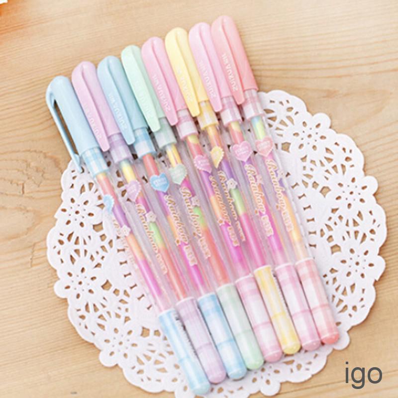 Highlighter Pen Marker Stationary Point Pen Ballpen 6 Color 