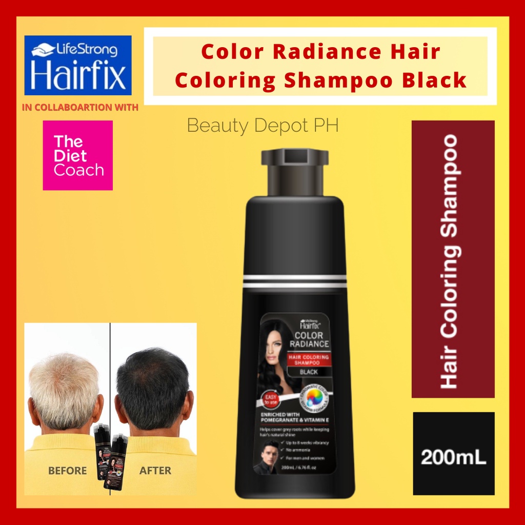 Hairfix Color Radiance Hair Coloring Shampoo Black 200ml Shopee Philippines