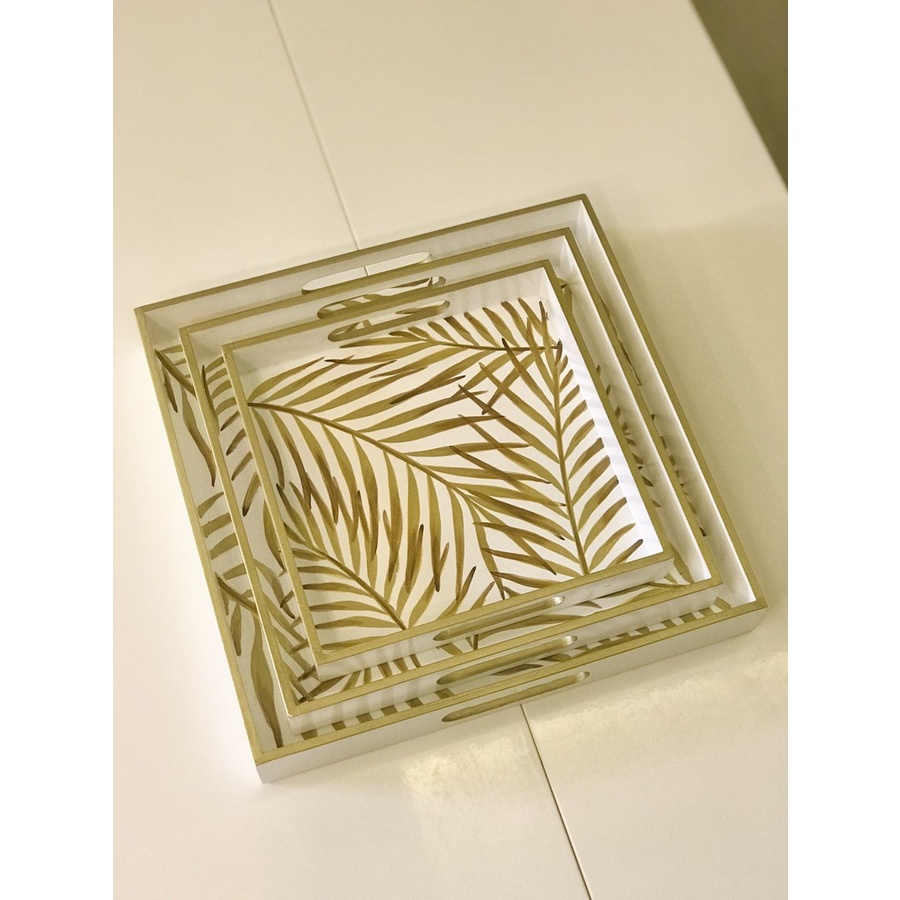 CONSCIOUS HOME Golden Palm Leaves Trays (S/M/L sizes) Shopee