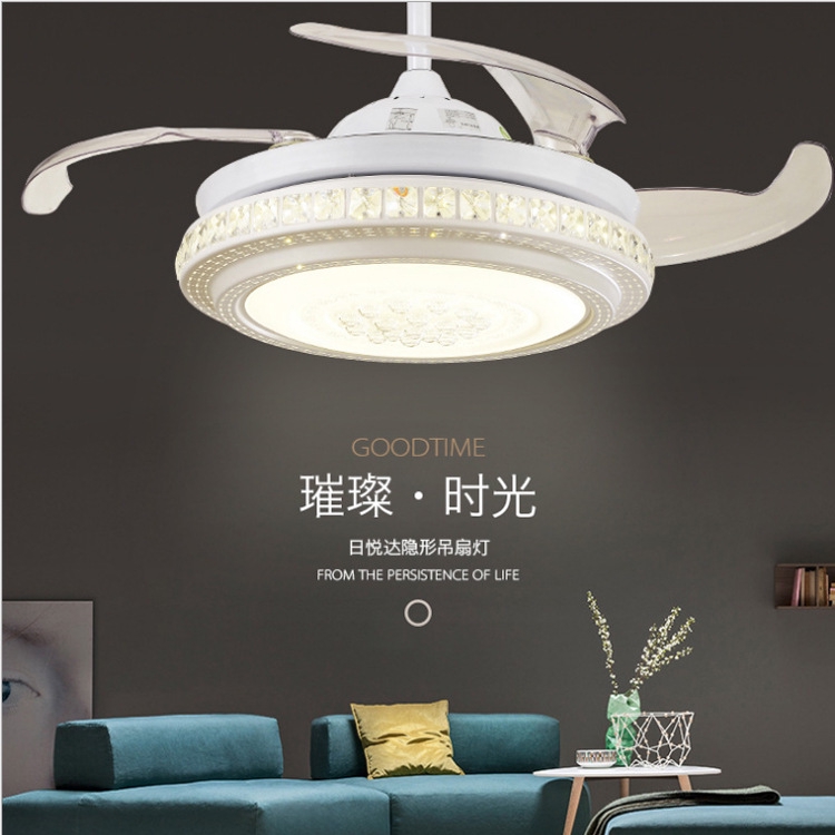 White Invisible Ceiling Fan Light Restaurant Living Room Fan