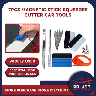 【Ready Stock】COD 7pcs magnetic stick squeegee cutter   car tools set auto sticker wrapping scraper #1