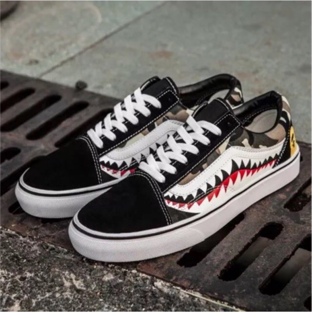 vans x bape shark custom