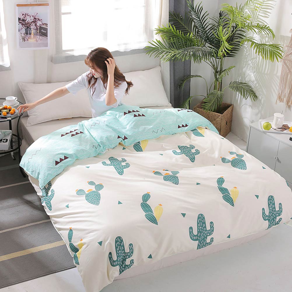 Printed Duvet Cover With Zipper Single Queen King Size Shopee