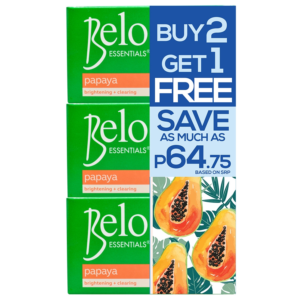 Belo Essentials Papaya Soap 135g Buy 2 Get 1 FREE Shopee Philippines