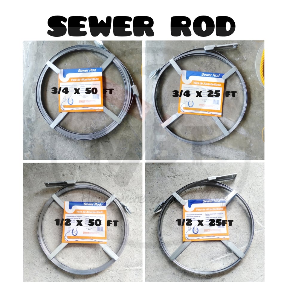 Sewer Rod Drainage Sewage Declogger Metal Flat Bar PLEHE (25 FEET & 50