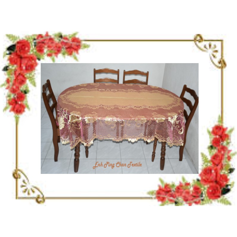 Lace Table Cloth (Oval) (6 Person Table 140cm*180cm) Shopee Philippines