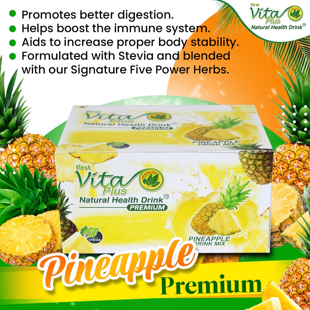 First Vita Plus PINEAPPLE Premium Natural Health Drink Authentic
