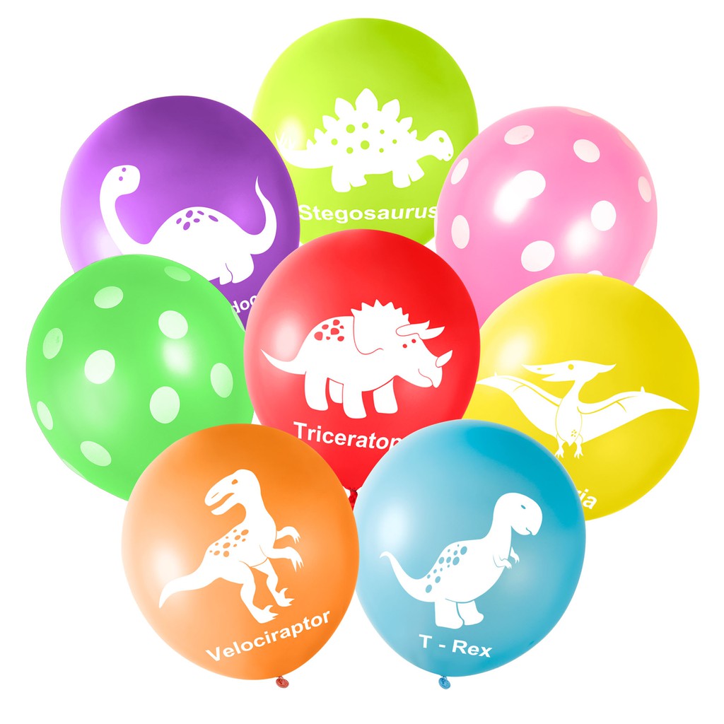 16pcs Birthday Dinosaur Balloons Latex Jungle Theme Party