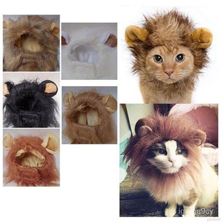 COD 1002 Pet Cat Dog Emulation Lion Hair Mane Ears Cap Autumn Lion Mane Wig Ehkd #2