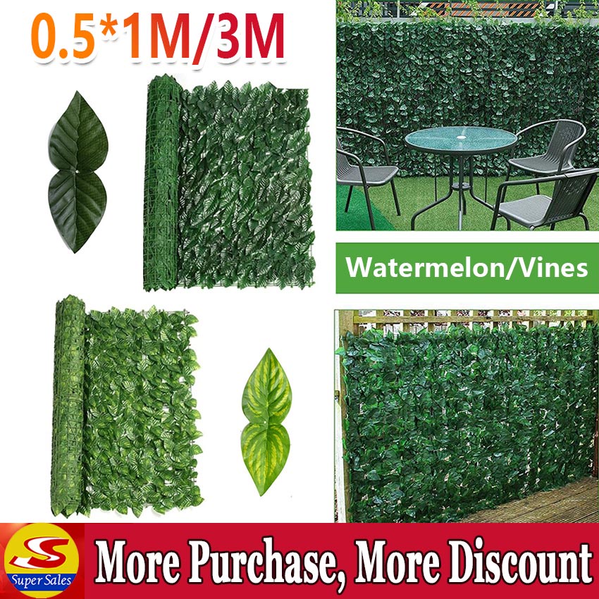 【SuperSales】0.5*3M/0.5*1M Artificial Leaf Screening Roll Protected Privacy Hedging Wall Landscaping #3