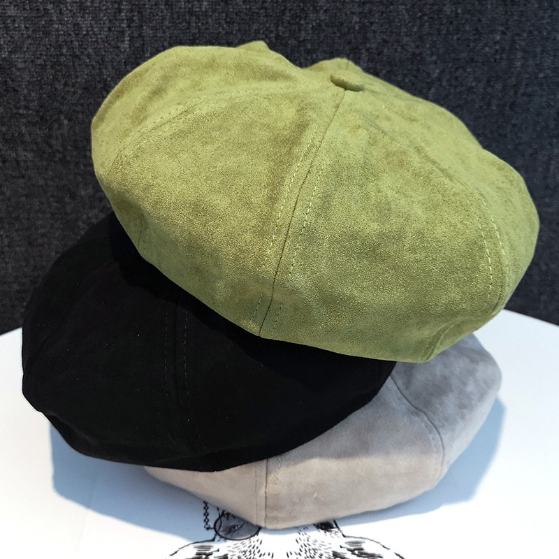 green suede cap