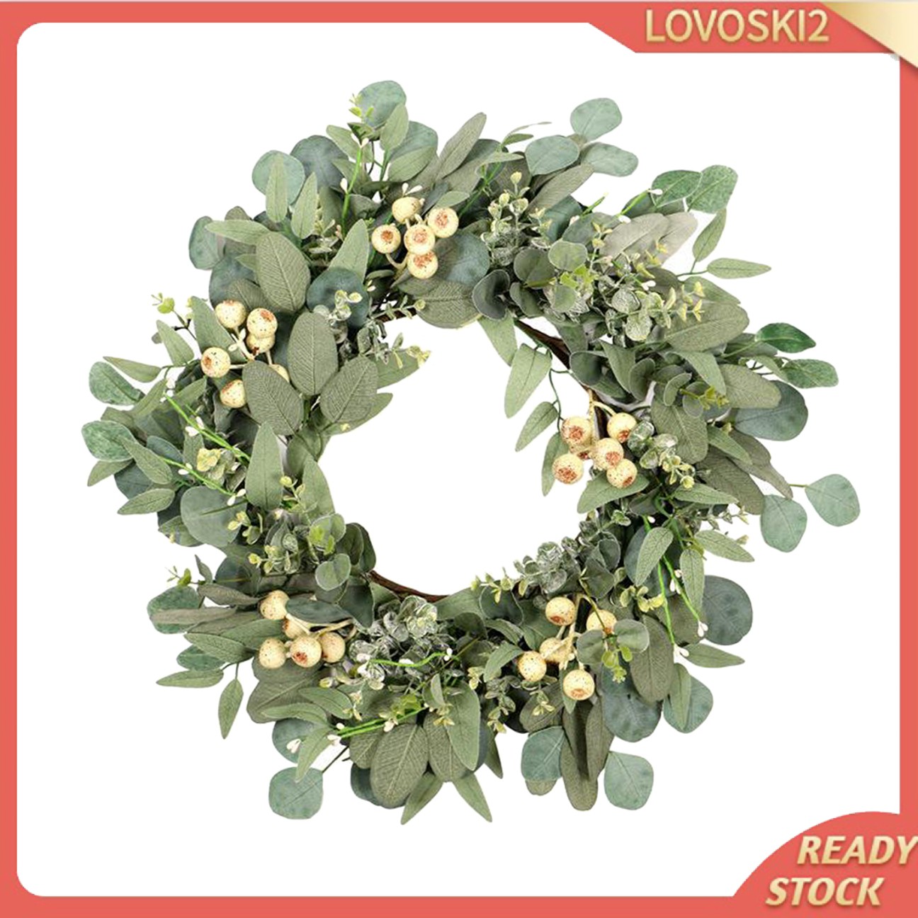 Lovoski2 Artificial Eucalyptus Wreath Hanging Silk Leaves Garland Party Door Decor Shopee Philippines