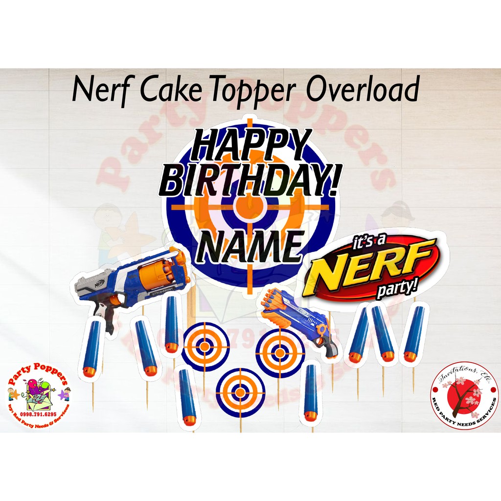 Nerf Gun Customized Cake Topper Personalized Cake Topper Shopee