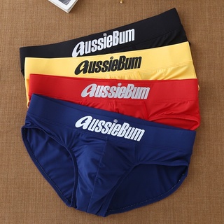 Big Logo Aussie Bum Men Quality Plain Briefs Man Low Waist Underwear