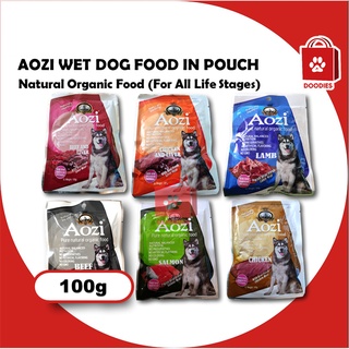 Aozi Wet Dog Food in Pouch Lamb, Beef, Chicken, Liver & Salmon 100g