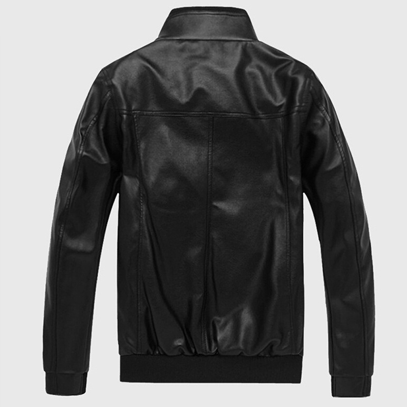 Motorcycle Black Leather Jacket Men Leather Jackets Clothing | Shopee ...