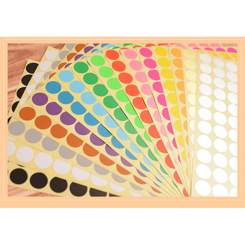 16mm Coloured Dot Stickers Round Sticky Adhesive Spot Circles Paper Label