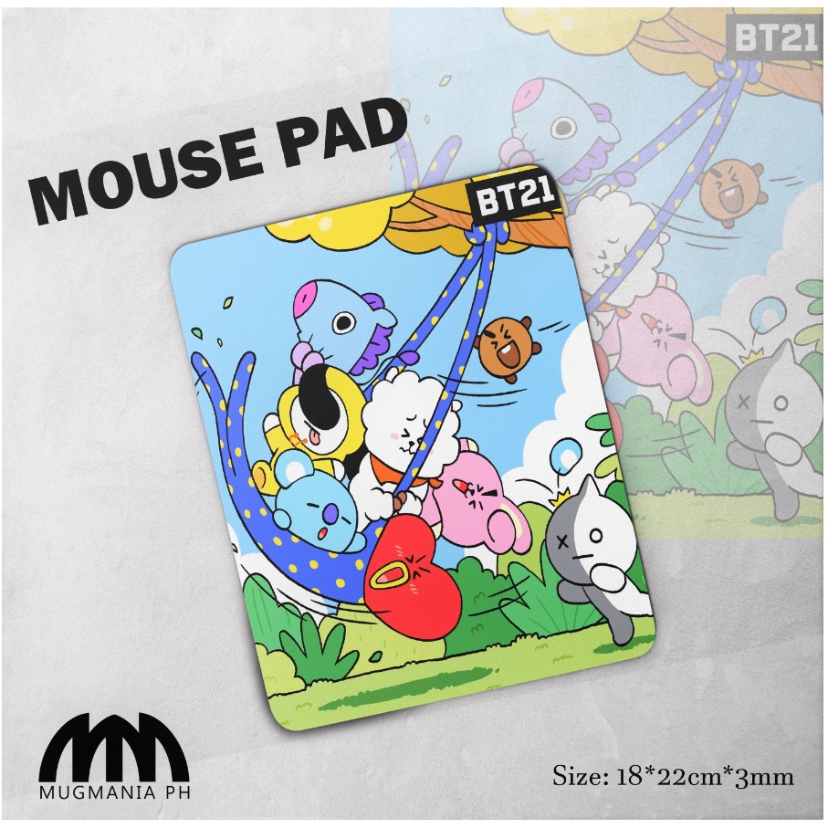 BTS x BT21 Mouse Pad Mugmania BTS x BT21 Character BT21 Mouse Pad