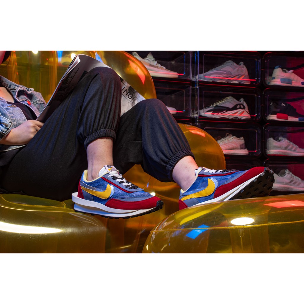 nike sacai waffle blue multi