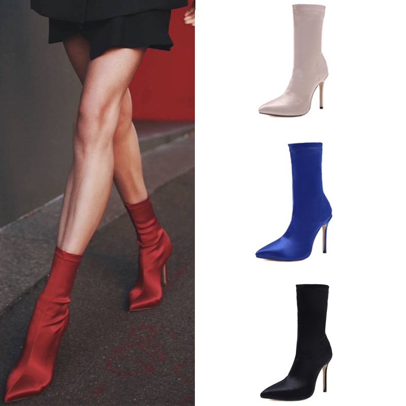 sock boots high heel