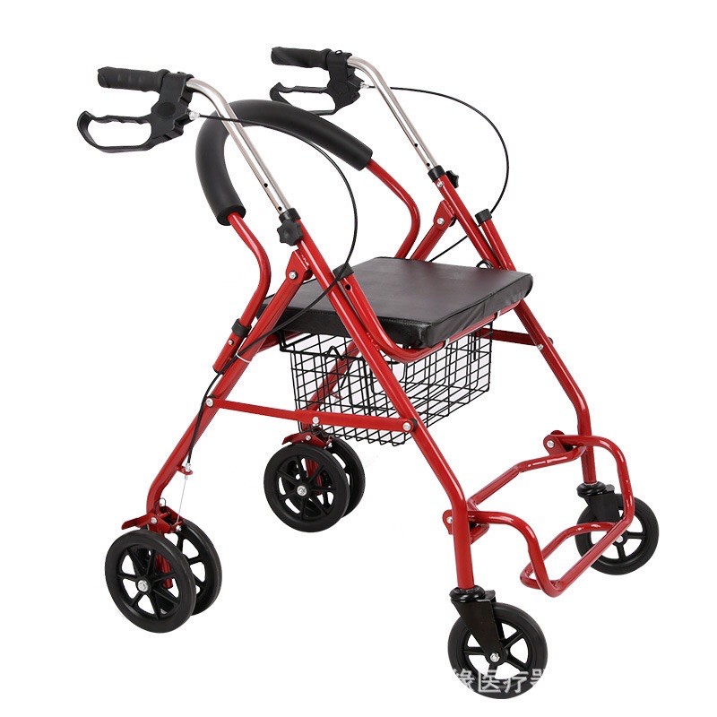 Adult Medical Walker Rollator with seat, wheels and foldable footrest #5