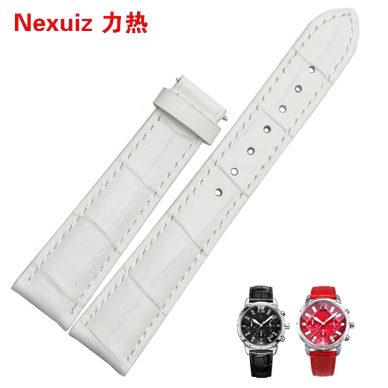 white leather watch strap