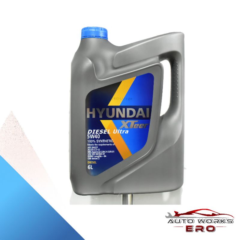 Hyundai Xteer 5w40 Diesel Ultra Protection fully synthetic Oil (6L ...