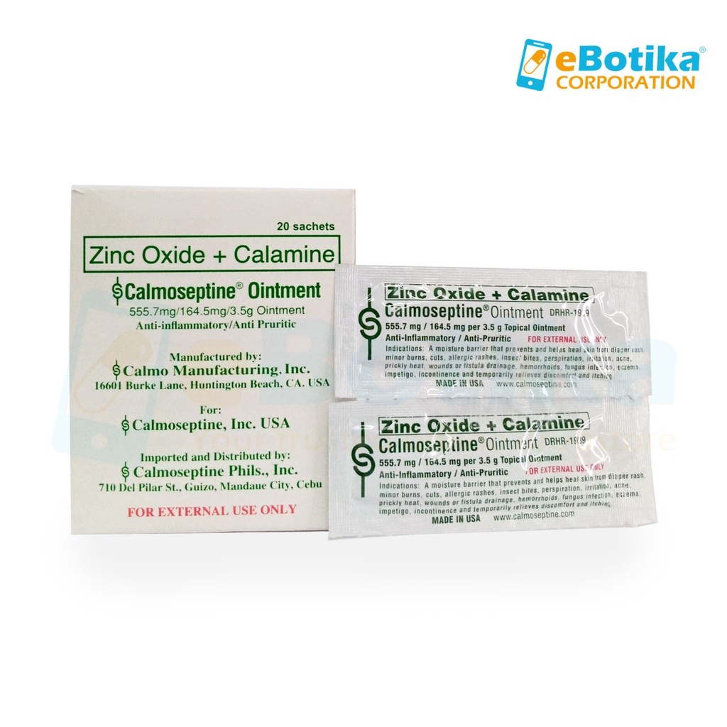 Calmoseptine Ointment Zinc Oxide + Calamine 3.5g (2pcs Sachet) Shopee Philippines