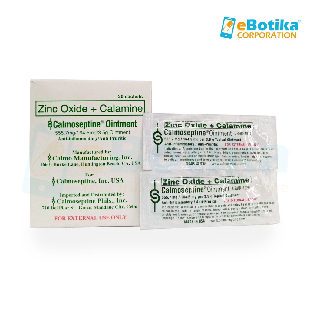 Calmoseptine Ointment Zinc Oxide Calamine 35g 2pcs Sachet Shopee