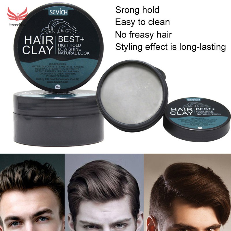 80g Hair Styling Clay Gel For Men Strong Hold Hairstyles Matte