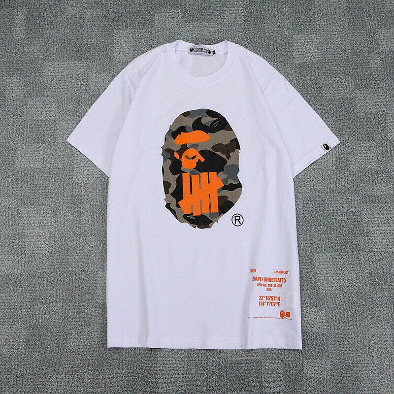 orange camo bape shirt