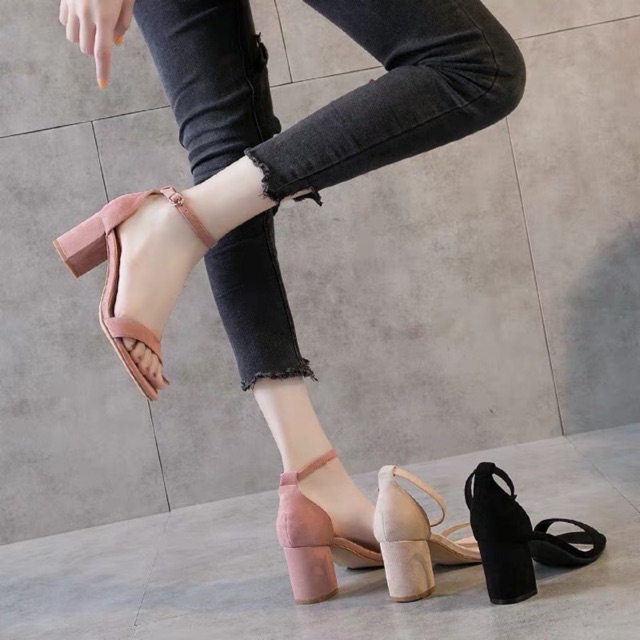 Korean store suede heels