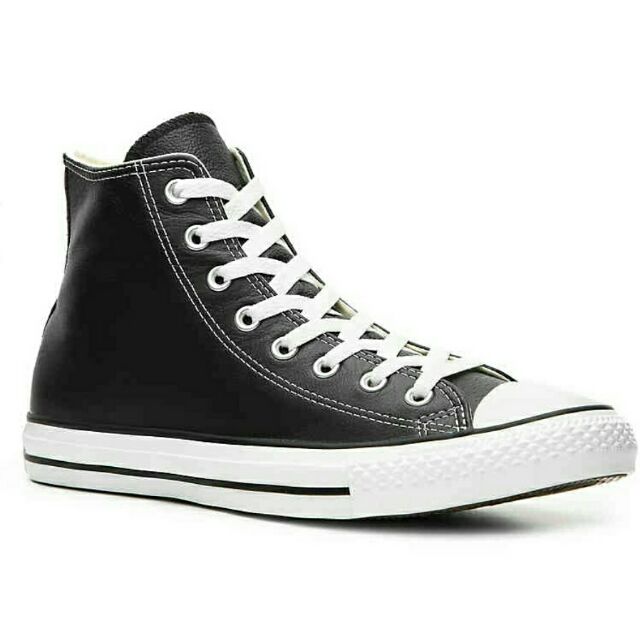 high cut black leather shoes