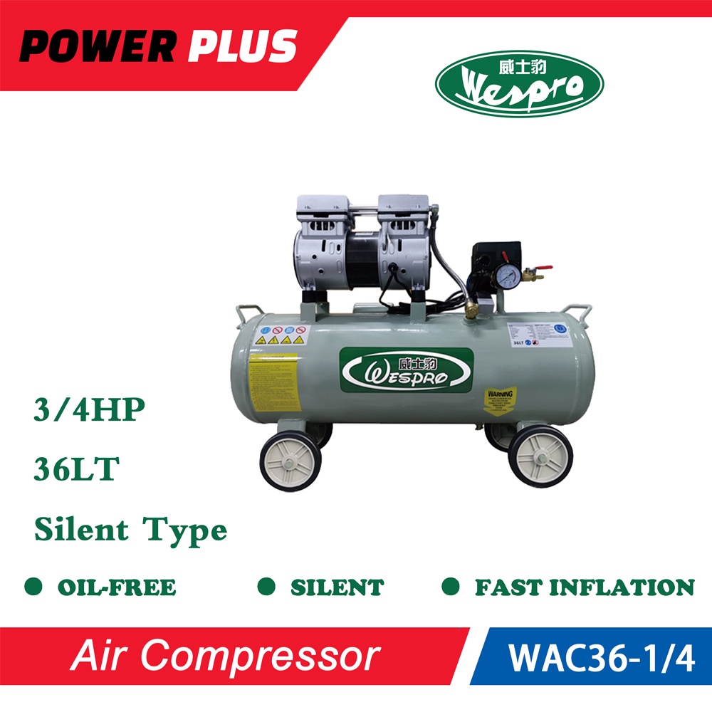 Power Plus WESPRO Air Compressor 3/4 HP Silent Type Oil Less Heavy duty professional power tools
