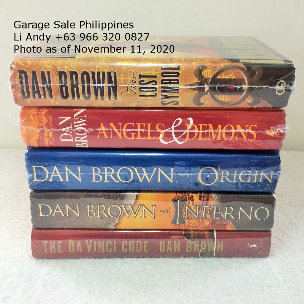 Robert Langdon Series Dan Brown Complete Angels Demons Da Vinci Code Lost Symbol Inferno Origin Shopee Philippines