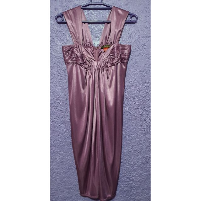 purple silk dress