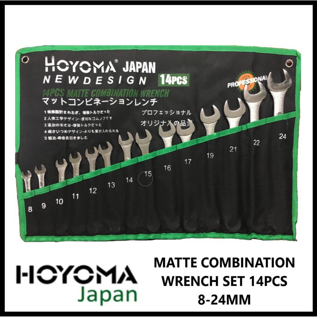 Ready Stock!Hoyoma Combination Wrench Set 14 PCS Matte 8-24 Mm New ...