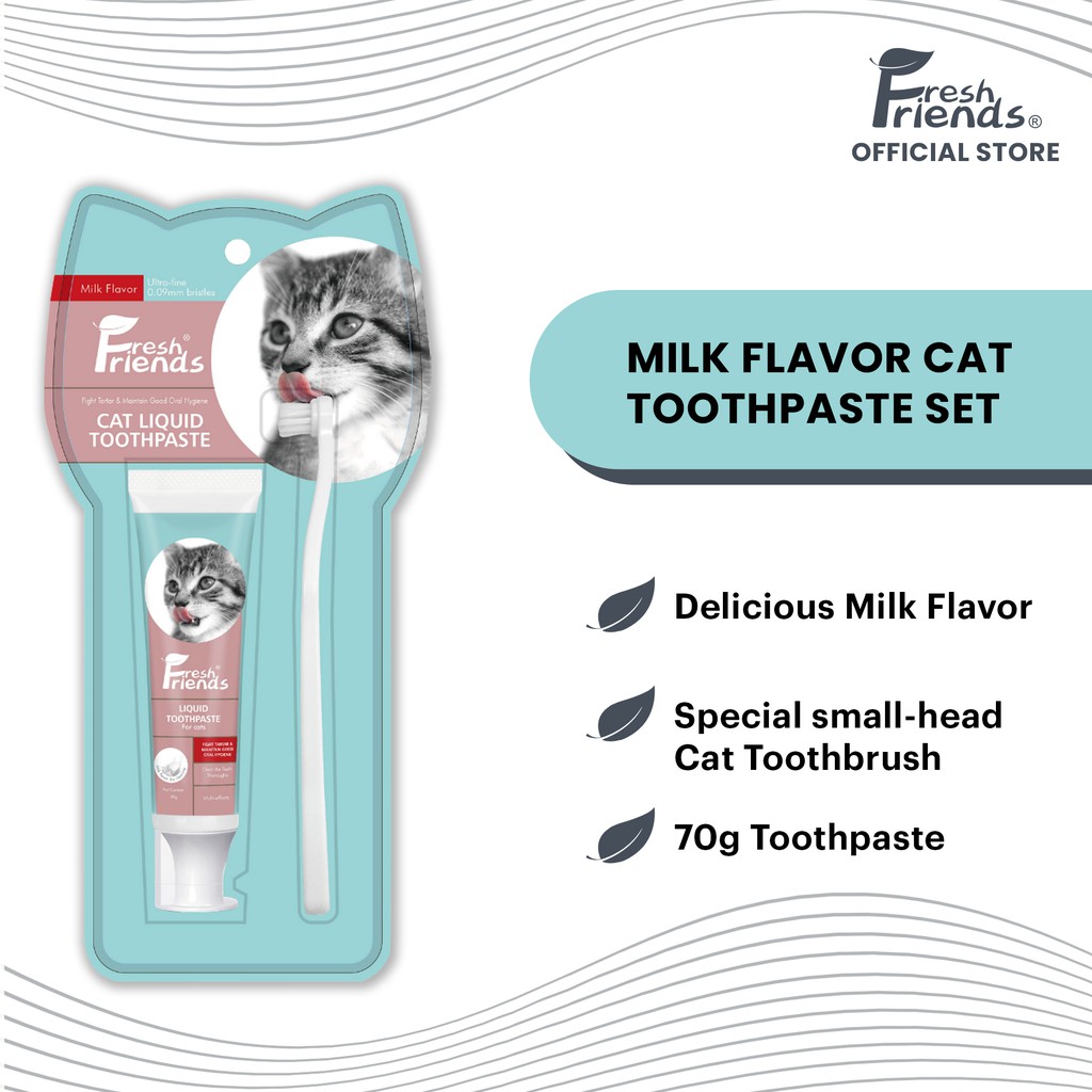 Fresh Friends Cat Toothpaste Set 45g Milk Flavor Cat Toothpaste