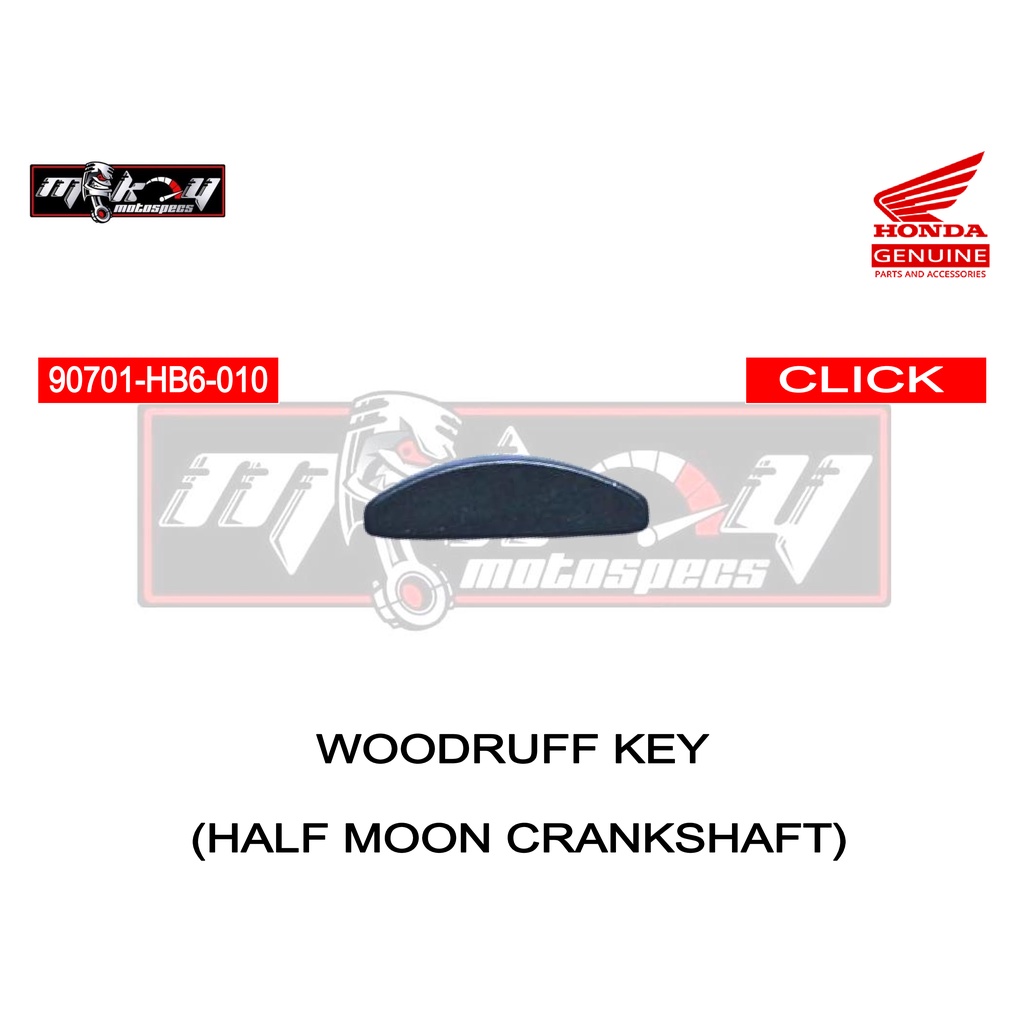 HONDA GENUINE WOODRUFF KEY (HALF MOON CRANKSHAFT) FOR CLICK 90701HB6